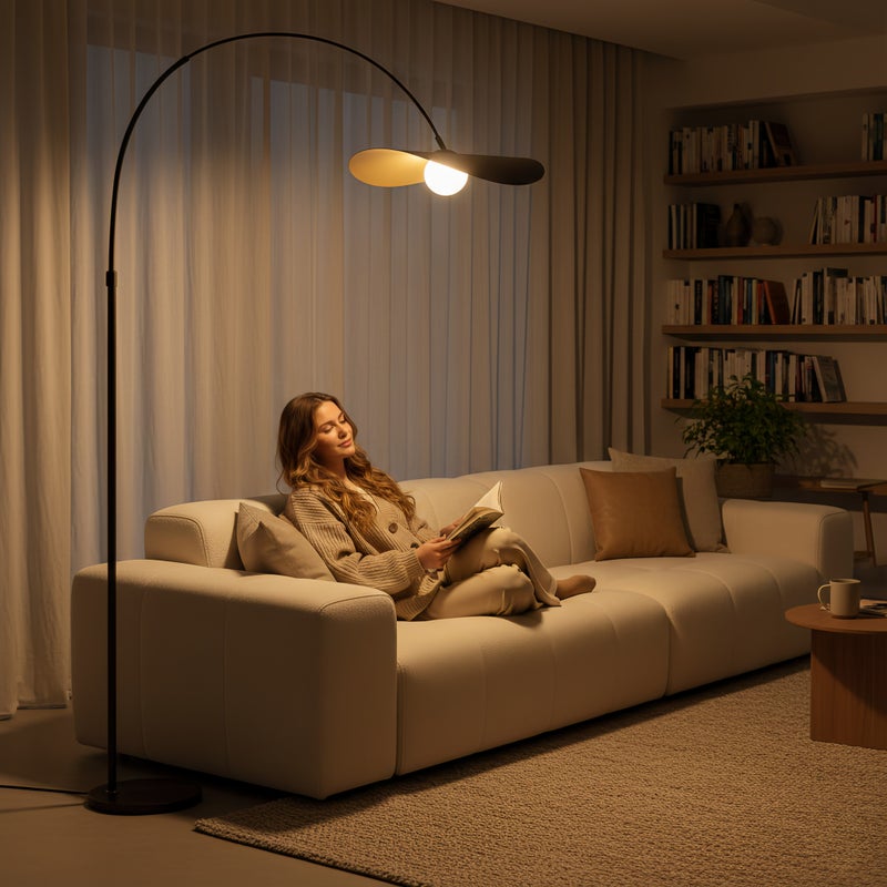 Sharpdo 12w 3-Color Floor Lamp for Living Room, Adjustable Lampshade, Wireless Remote Control, Marble Base - Image 2